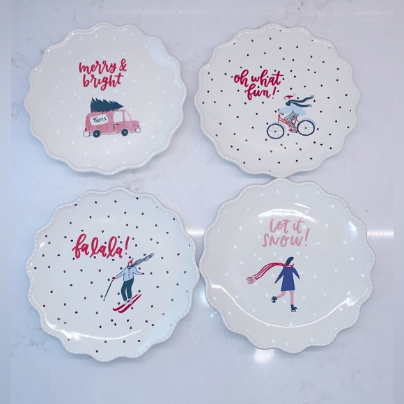 Opalhouse Other - NWOT OpalHouse Winter Christmas Appetizer Dessert Plate Set 6”